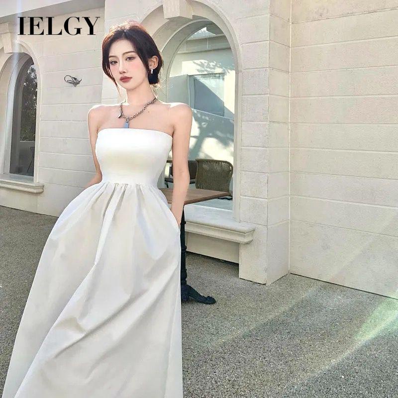 IELGY Đầm Ống Lửng Thời Trang Cao Cấp Phong Cách hepburn Cho Nữ