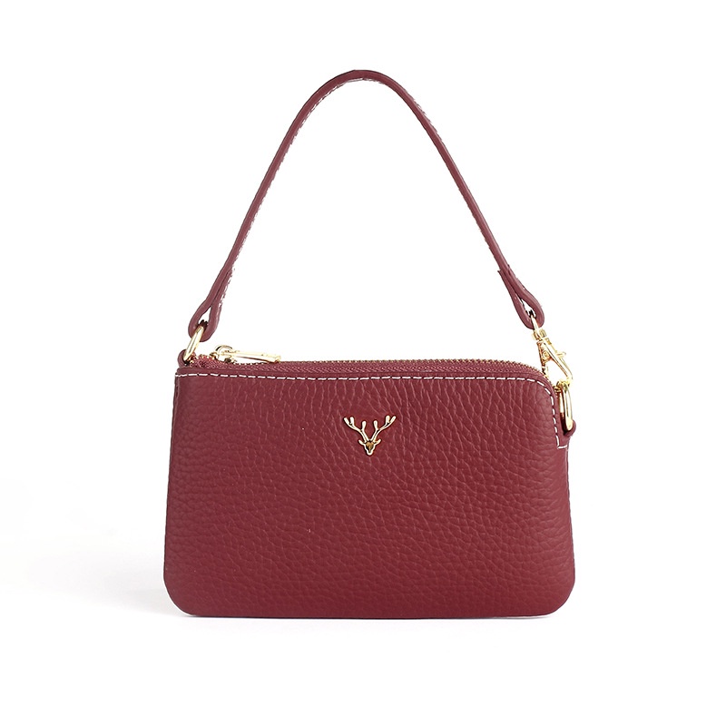 Ví Da Bò Thật Siêu Mỏng Có Khóa Kéo Thời Trang Cho Nữ