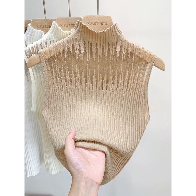 Áo Croptop Sát Nách Cổ Lọ Thiết Kế Khoét Quyến Rũ