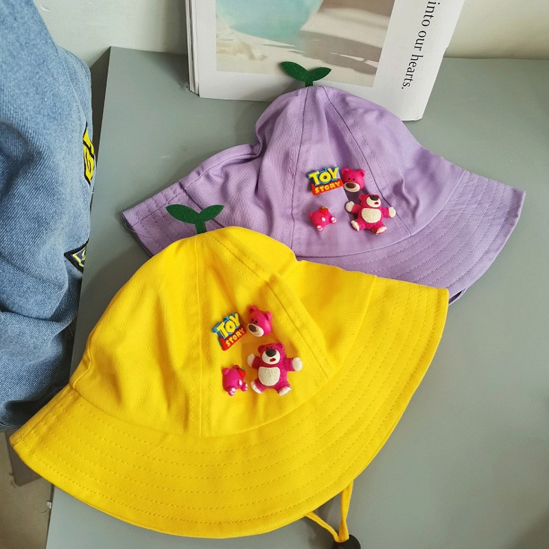 Mũ tai bèo IQ ANGEL họa tiết gấu dâu tây thời trang xuân thu chống nắng dành cho trẻ em