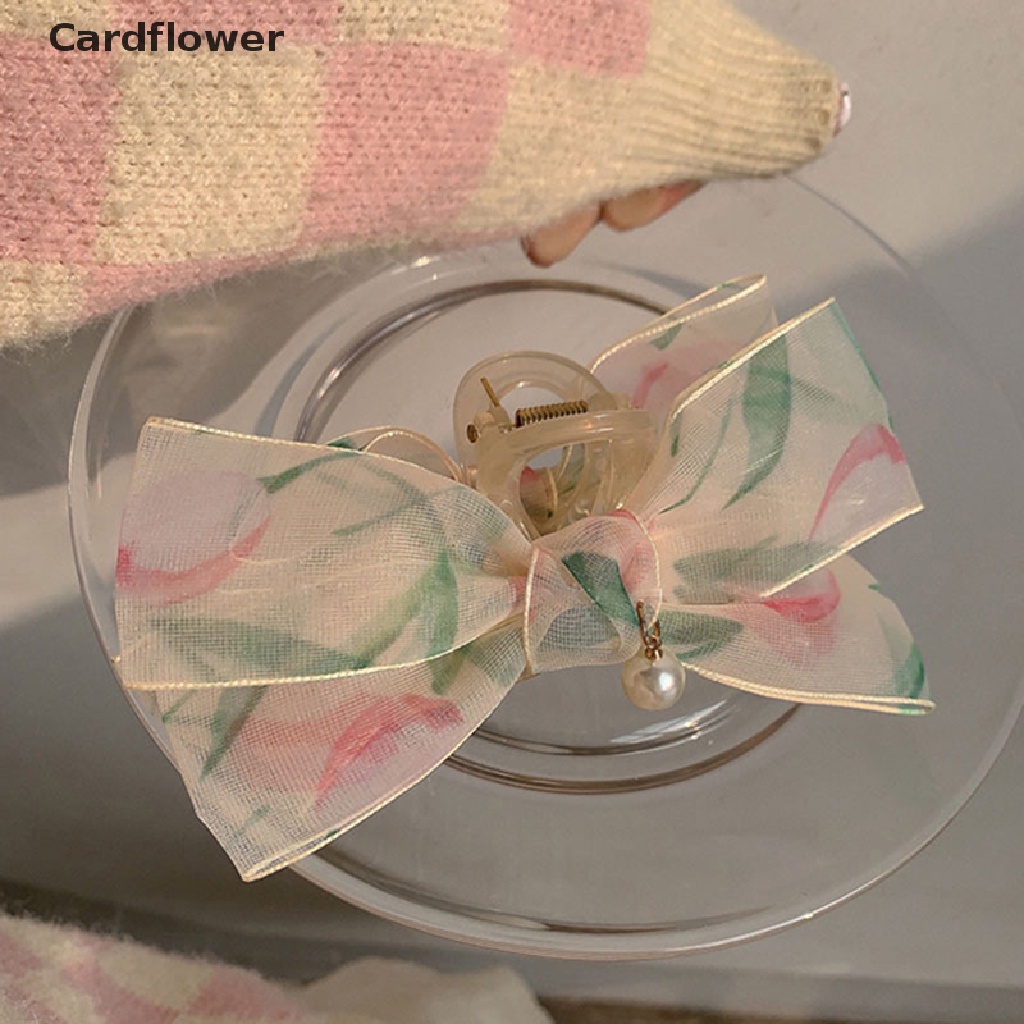 &lt; Cardflower &gt; Kẹp Tóc Đuôi Ngựa Trong Suốt Hình Hoa Tulip Ngọt Ngào Thanh Lịch Cho Nữ