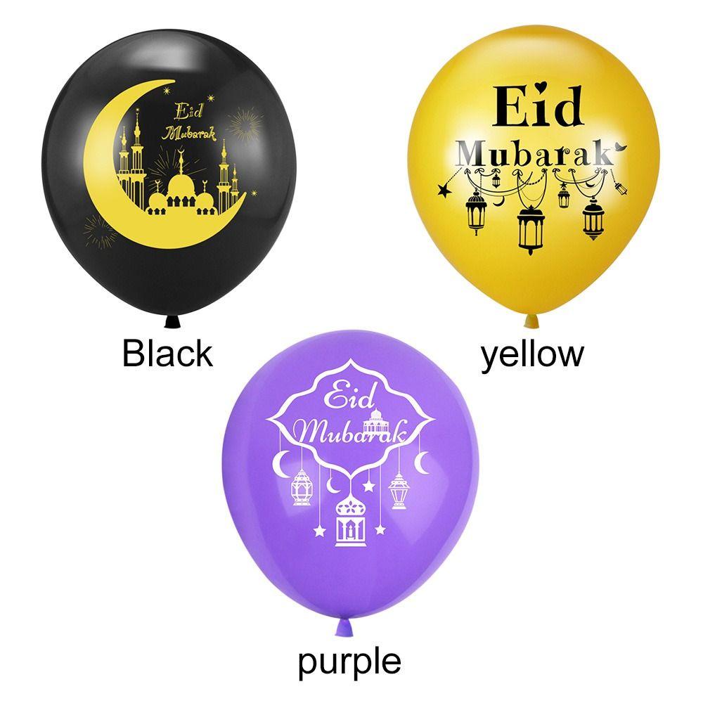 NIUYOU Bong Bóng Bơm Hơi 12 Inch Hình Eid MUBARAK Trang Trí Tiệc Mới