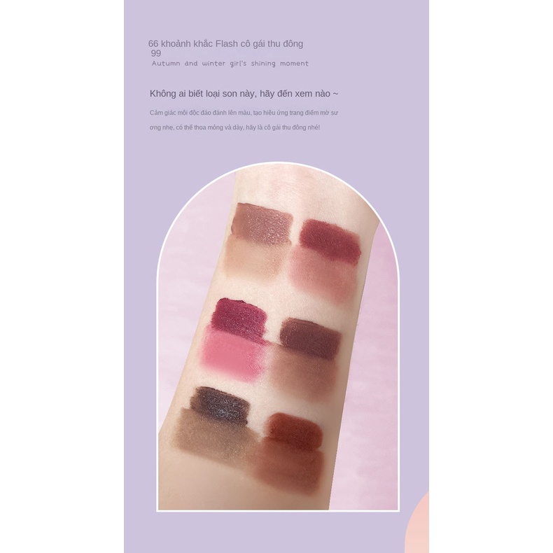 Son Lì Tông Màu nude Tự Nhiên Không Lem son môi merzy son màu đẹp son kem mịn