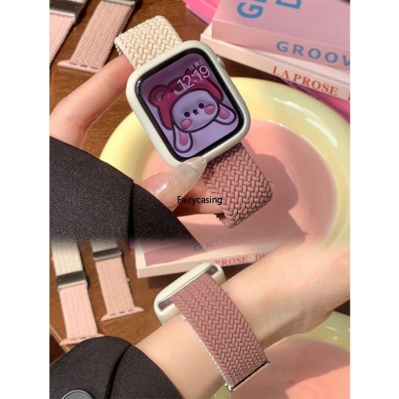 Dây Đeo Đồng Hồ Bằng Nylon Co Giãn Hai Màu Kích Thước 49mm 45mm 44mm 42mm 41mm 40mm 38mm Cho iWatch Serie Ultra 8 7 SE 6 5 4 3 2 1
