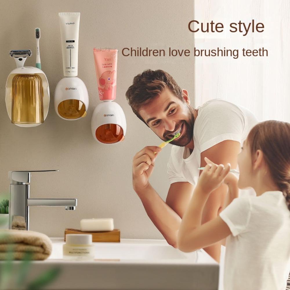 Dụng Cụ Nặn Kem Đánh Răng Dạng Nhấn Gắn Tường Tiện Lợi Dành Cho Nhà Tắm