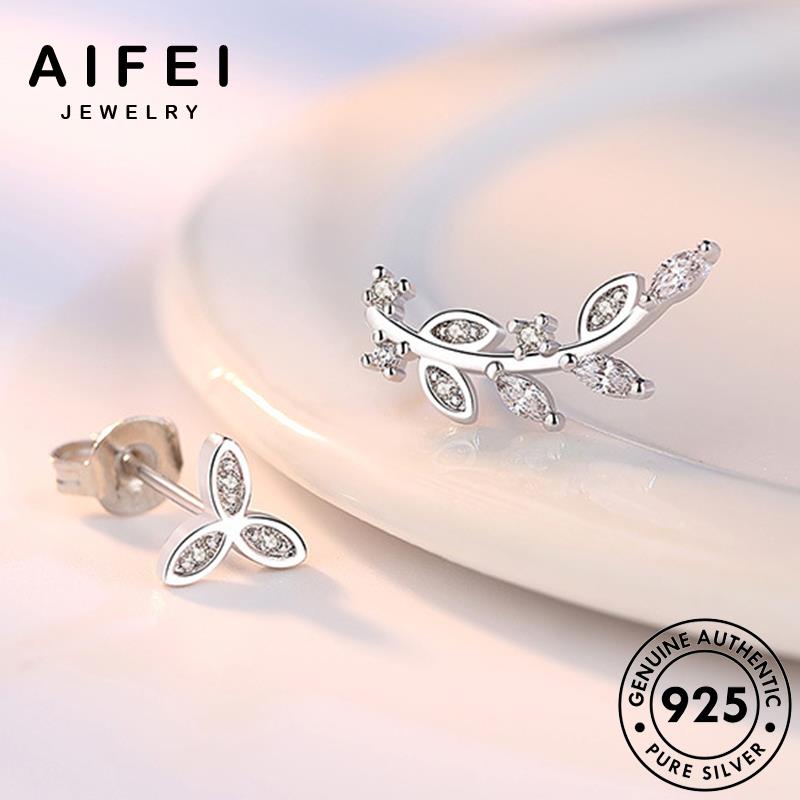 AIFEI JEWELRY sức tua moissanite trang thời khuyên cương vành kim 925 kiện trang quốc lá tai phụ nguyên xỏ nữ Thời hàn bản thật thời tròn bông bạc E130