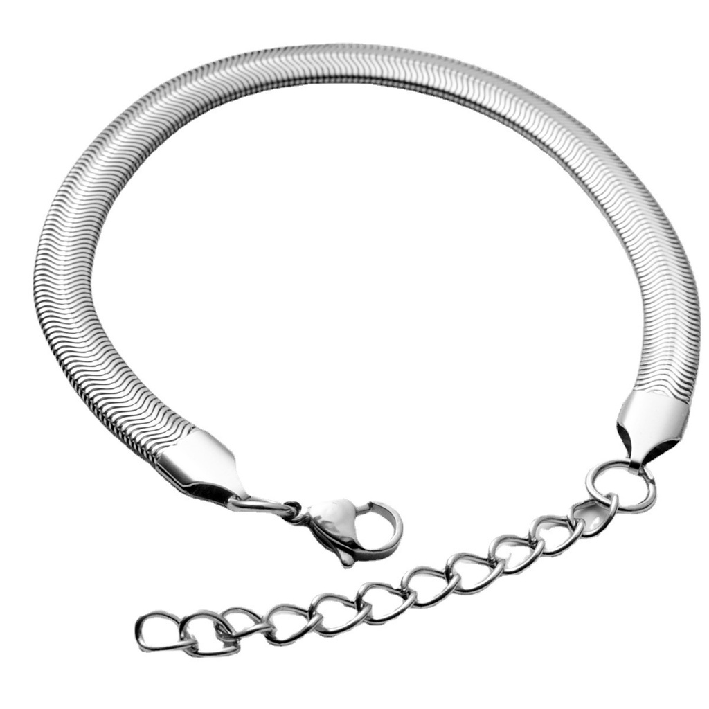 Vòng Tay Thép Titan Hình Xương Rắn Phong Cách Hip Hop Đường Phố Đơn Giản Cho Nam Và Nữ