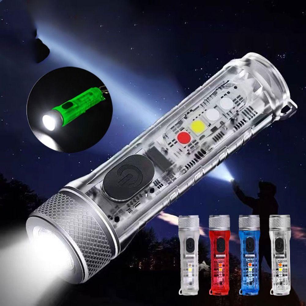 DYRUIDOJ Móc Khóa Đèn Pin Mini Đa Năng Nhiều Màu Sắc Loại C IP66