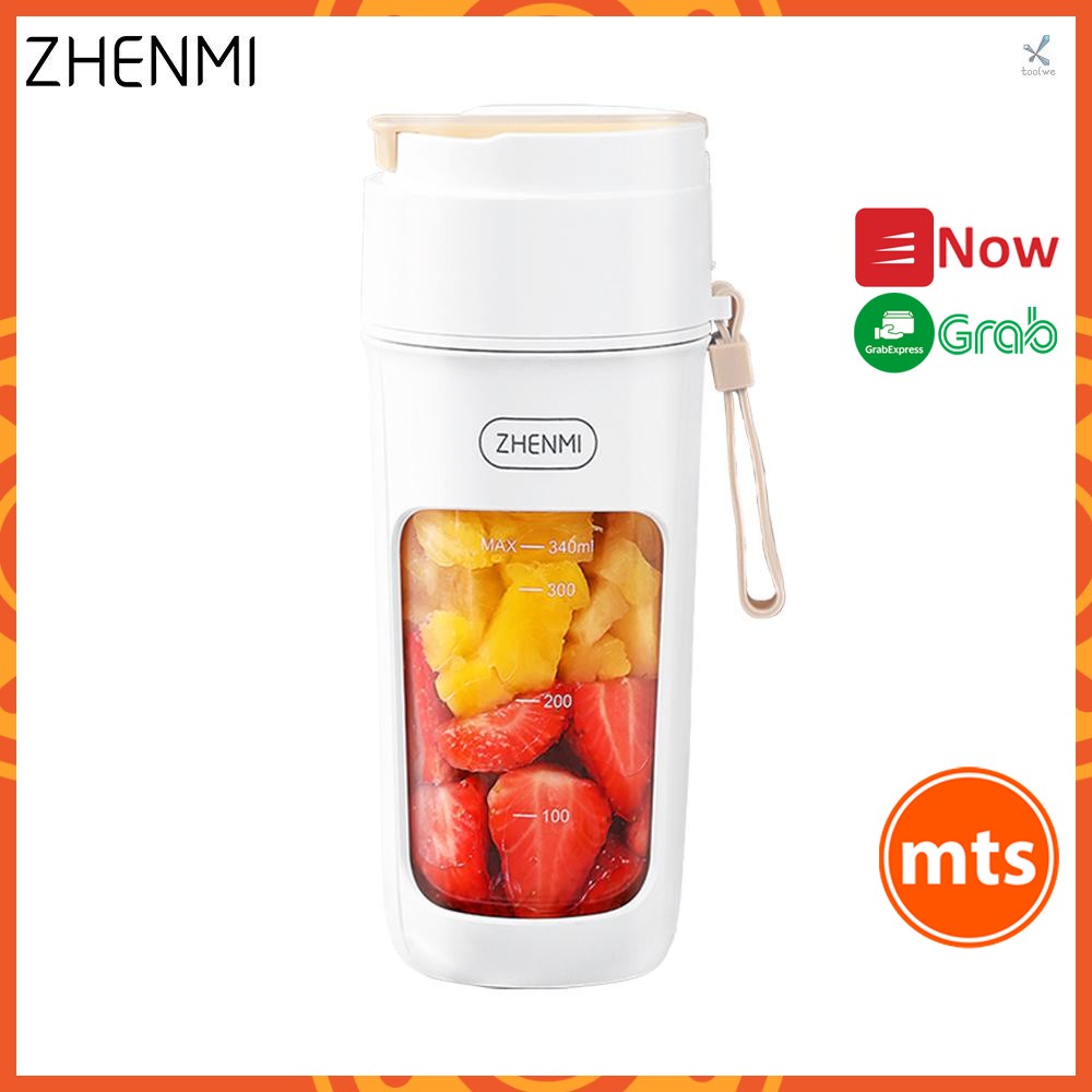 Máy Xay Sinh Tố Xiao mi ZHENMI J5 340ml 10 lưỡi dao Pin Sạc 1500mah, xay đá, hạt Đa Năng Tiện Dụng - Minh Tín Shop