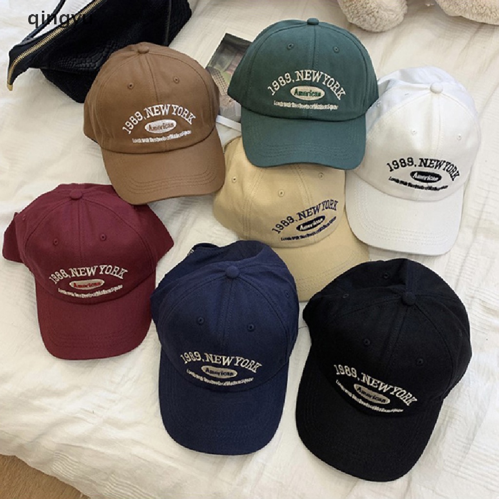 Mũ Lưỡi Trai Thêu Chữ qingyu 1989 York Phong Cách Mỹ Cá Tính