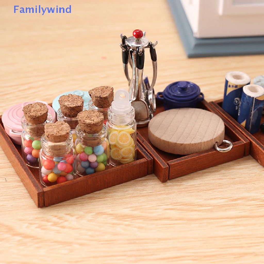 Set 3 Khay Gỗ Đựng Đồ Trang Trí Nhà Búp Bê Tỉ Lệ 1: 12