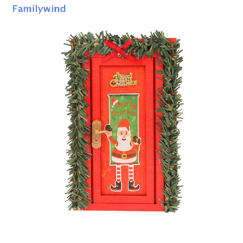 1 Mô Hình Cửa Giáng Sinh Thu Nhỏ 1 / 12 Dùng Để Trang Trí Nhà Búp Bê DIY