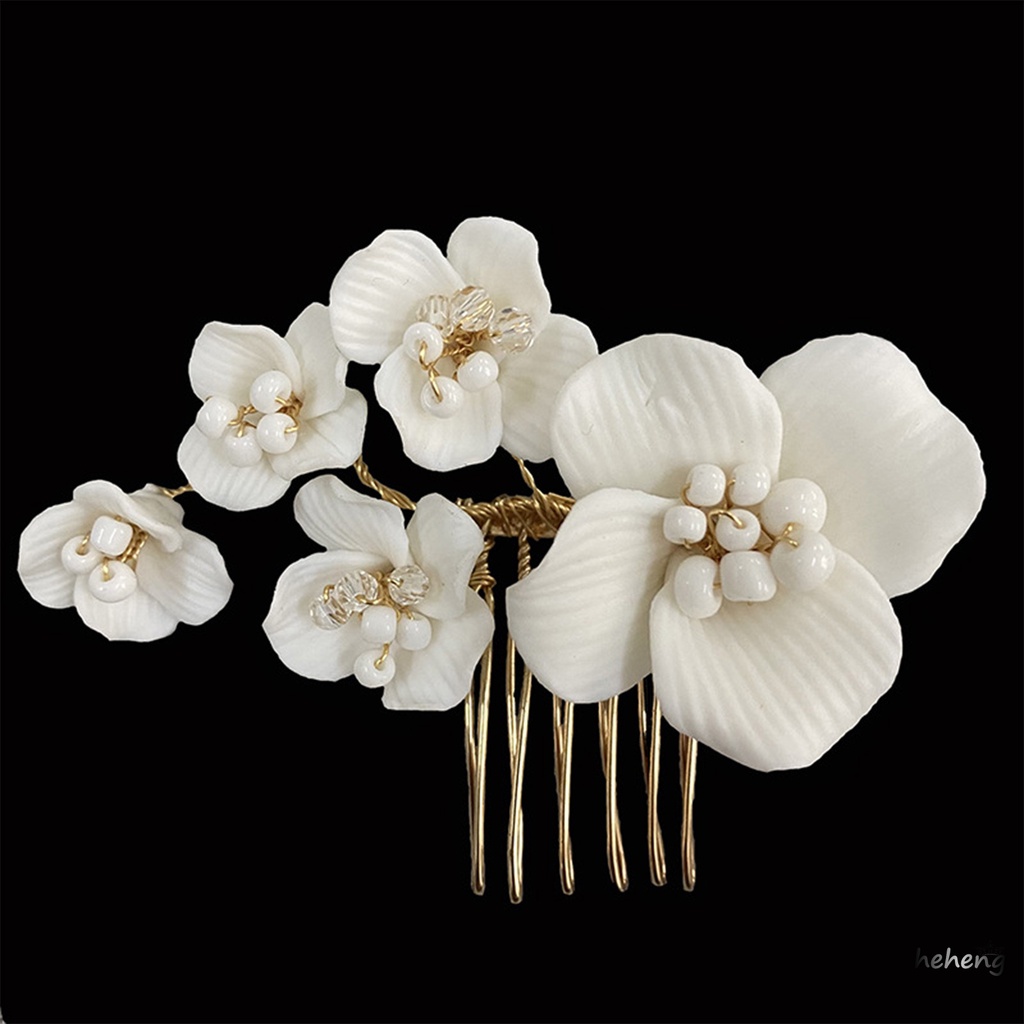 Lược Cài Tóc Hình Hoa Bằng Gốm Sang Trọng Cho Cô Dâu