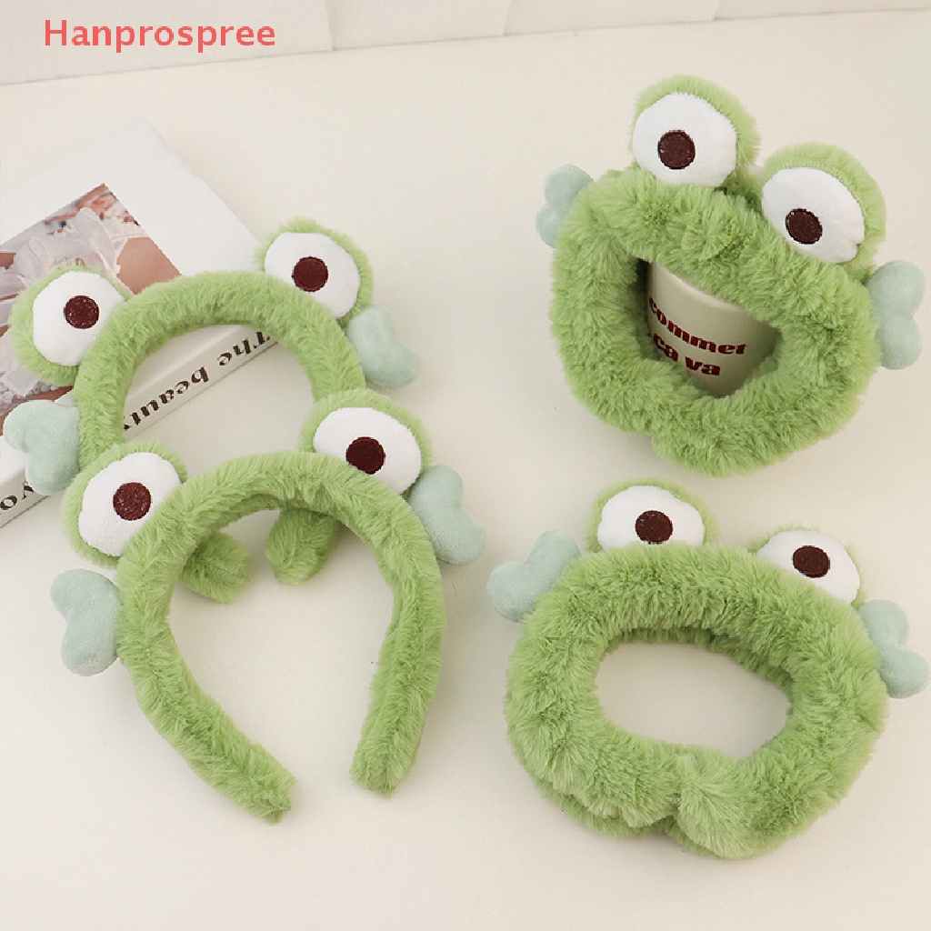 Hanprospree > Băng Đô Quấn Tóc Bằng Lông Nhung Mềm Co Giãn Hình Mắt Ếch Đáng Yêu Cho Nữ Rửa Mặt / Trang Điểm