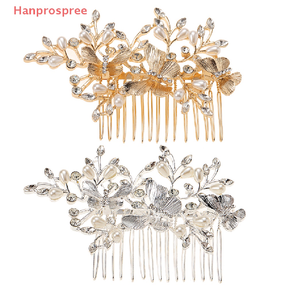 Lược Cài Tóc Đính Đá Pha Lê Và Ngọc Trai Cho Cô Dâu