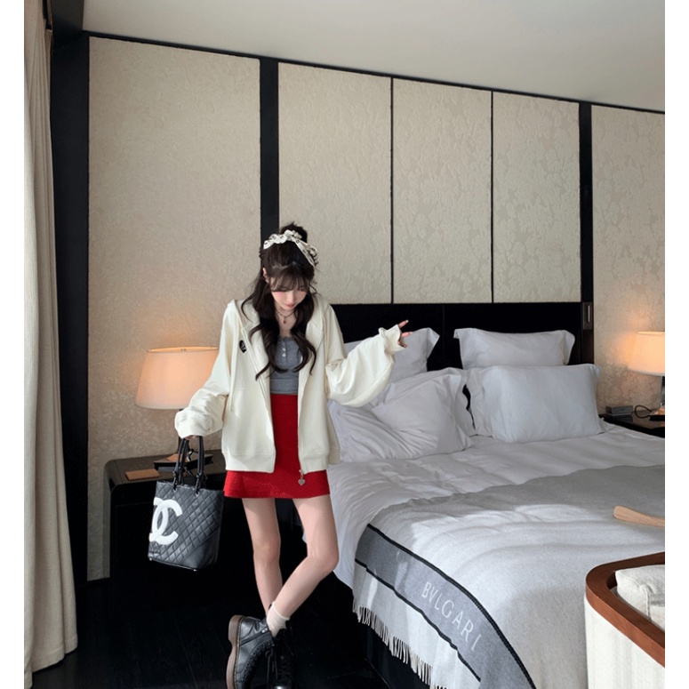 SUXI Áo Hai Dây Cổ Chữ U Dáng Ôm Thời Trang Mùa Xuân Quyến Rũ Cho Nữ