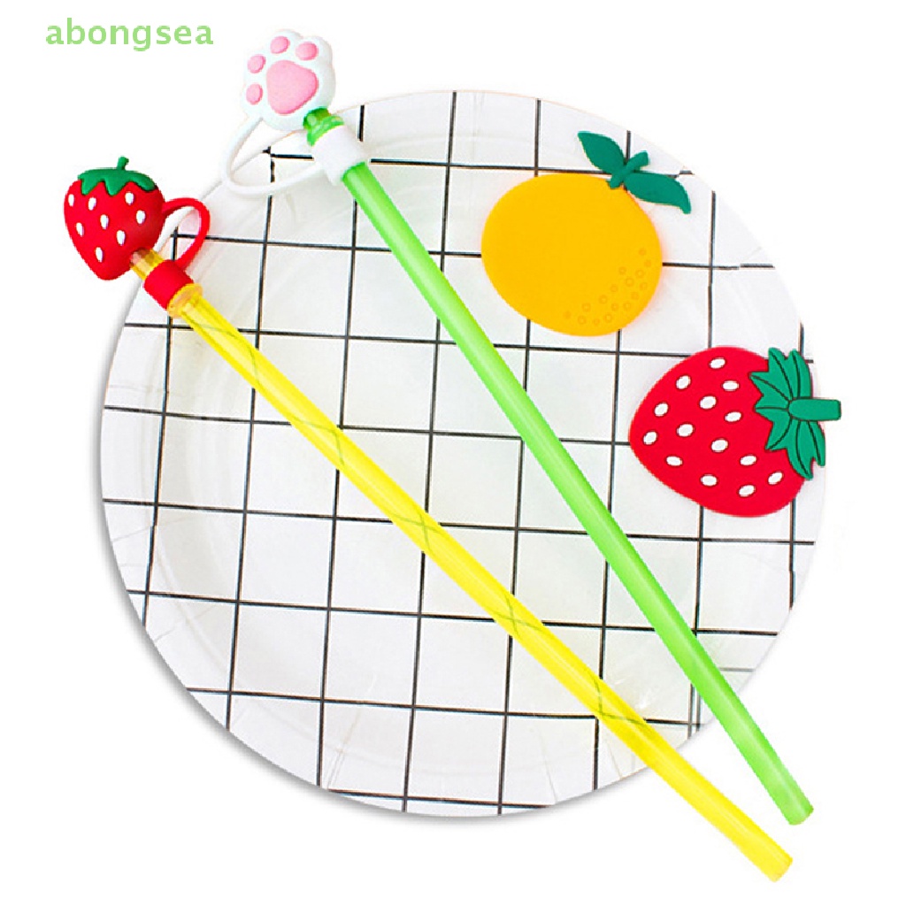 Abongsea Nắp Ống Hút Thủy Tinh Bằng Silicon Chống Bụi Thân Thiện Với Môi Trường