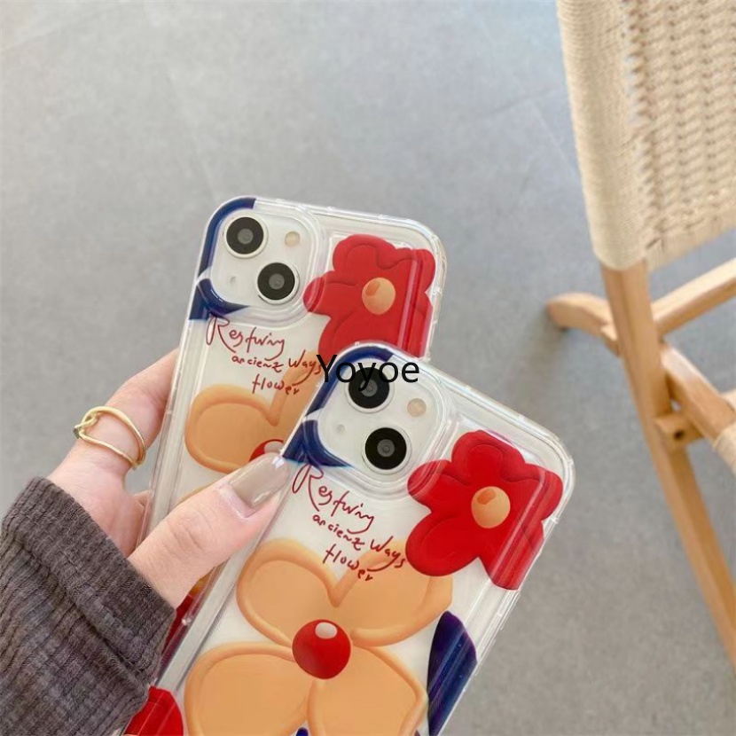 Ốp Điện Thoại Silicon Mềm Đen Họa Tiết Hoa Chống Sốc Cho iPhone 14 13 12 11 Pro Max X XR XS 7 8 Plus SE