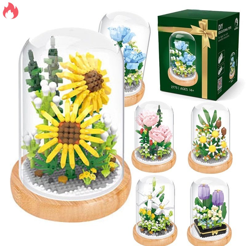 Đồ Chơi Lego Hình Hoa Tulip / Hoa Tulip / Hoa Cẩm Chướng Màu Trắng Dùng Làm Quà Tặng Cho Bé Gái RYVN