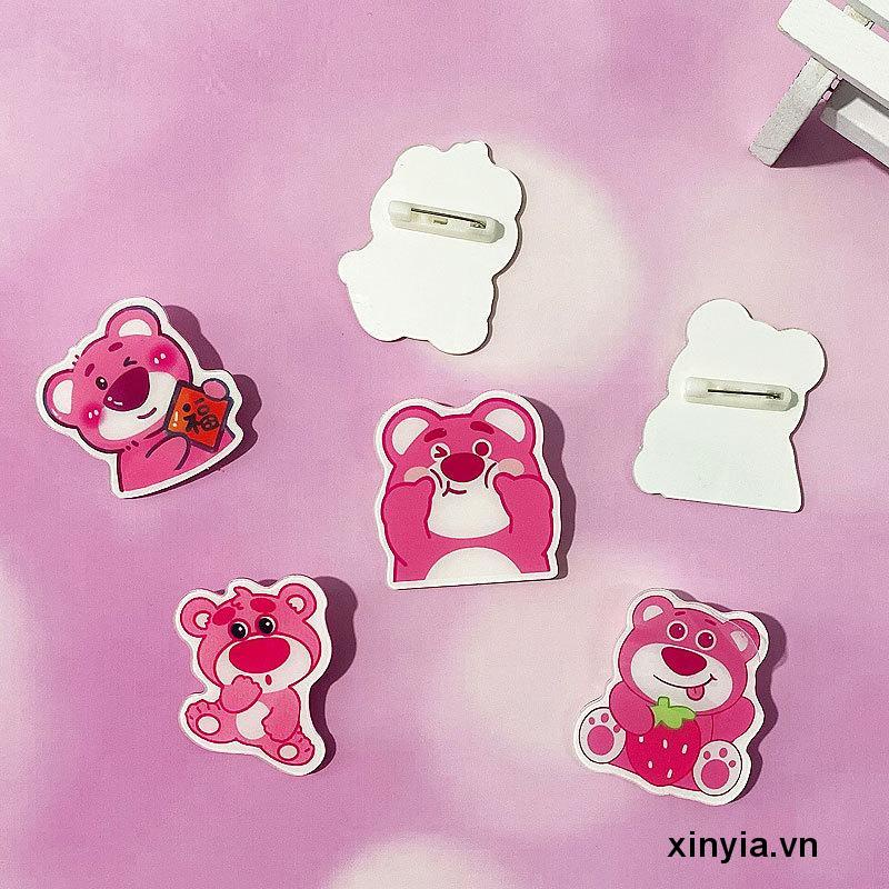 Huy hiệu cài áo pin cài áo trang trí balo túi xách Gấu dâu Lotso Toy story đáng yêu