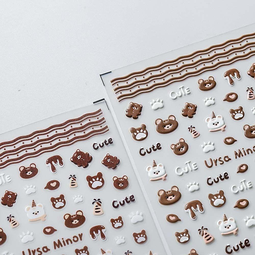 LOMBARD Miếng Dán Trang Trí Móng Tay Họa Tiết Hoạt Hình Dễ Thương