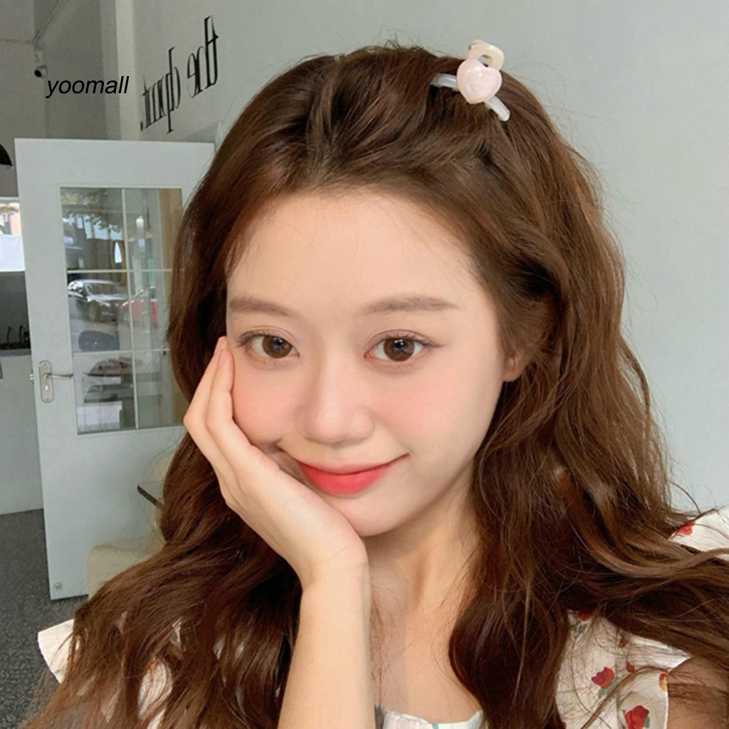 / Yo / Kẹp Tóc Móng Vuốt Nhỏ Kết Cấu Đá Hình Trái Tim Trang Trí Chống Trượt