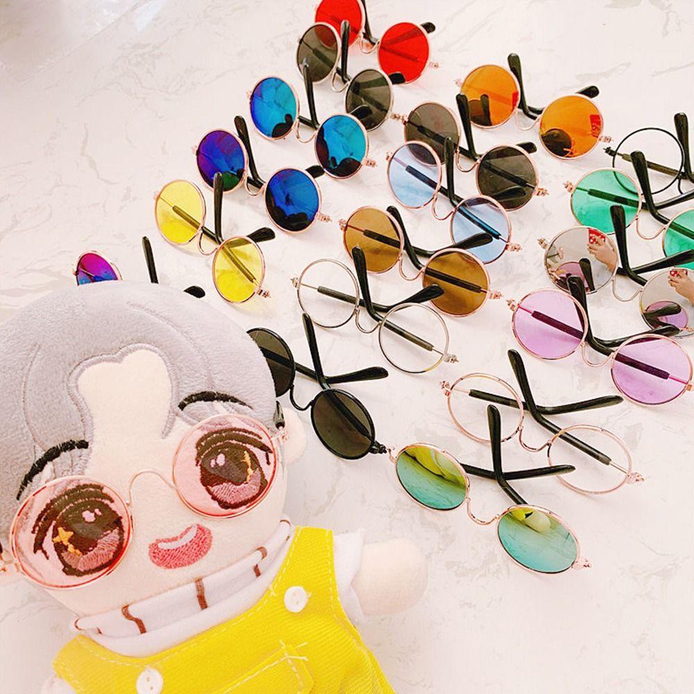 Mắt Kính Gọng Tròn Mini Bằng Vải Bông Dễ Thương Dành Cho Búp Bê