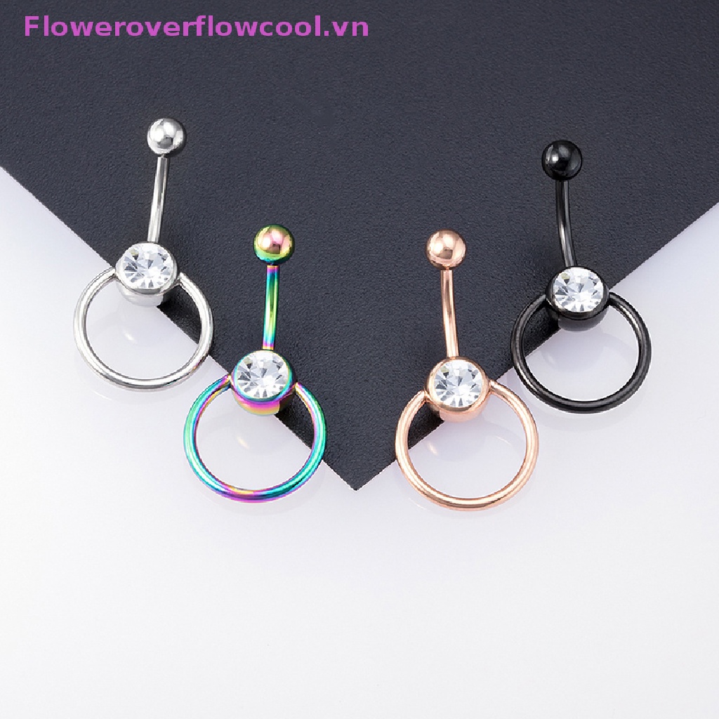 Khuyên Rốn Chất Liệu Thép Không Gỉ Đính Đá Pha Lê