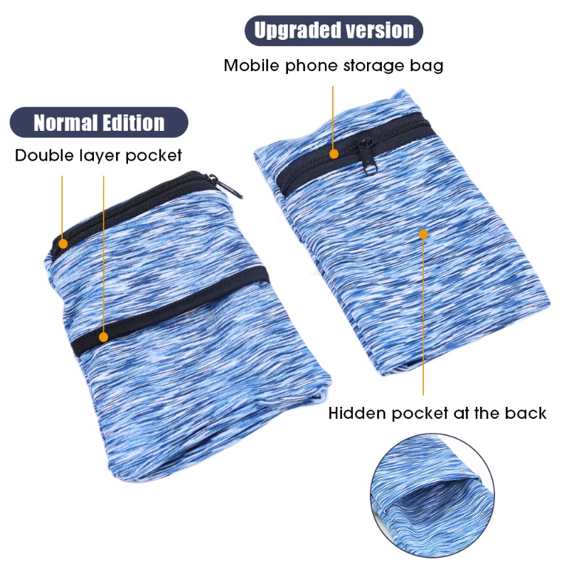 Túi Đựng Điện Thoại Đeo Cánh Tay Siêu Nhẹ Có Khóa Kéo Thời Trang Cho Nam Và Nữ