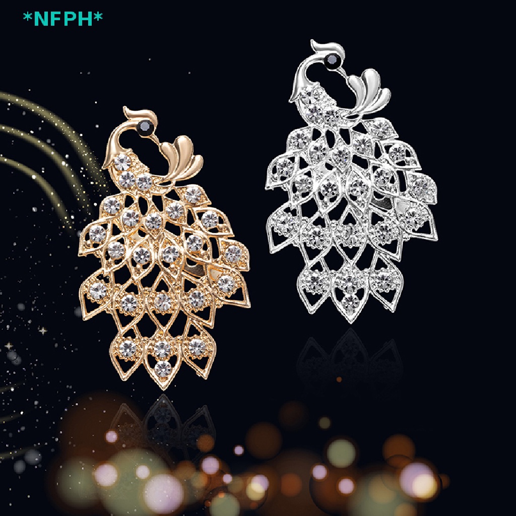 Ghim Cài Áo Hình Chim Công Đính Đá Nhân Tạo Thời Trang Mới