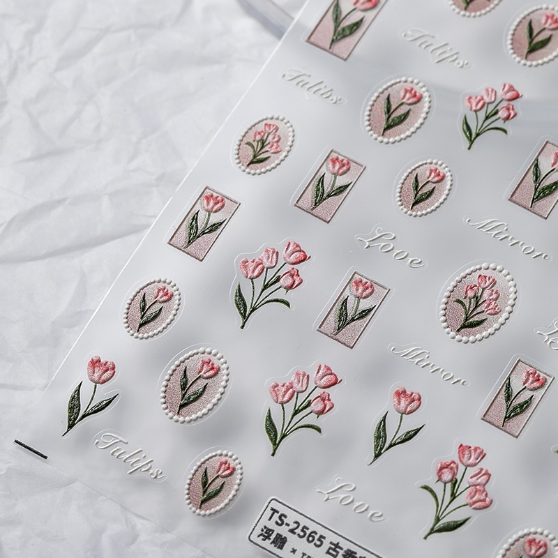 Miếng Dán Móng Tay 5D Màu Sắc Cổ Điển TS-2565