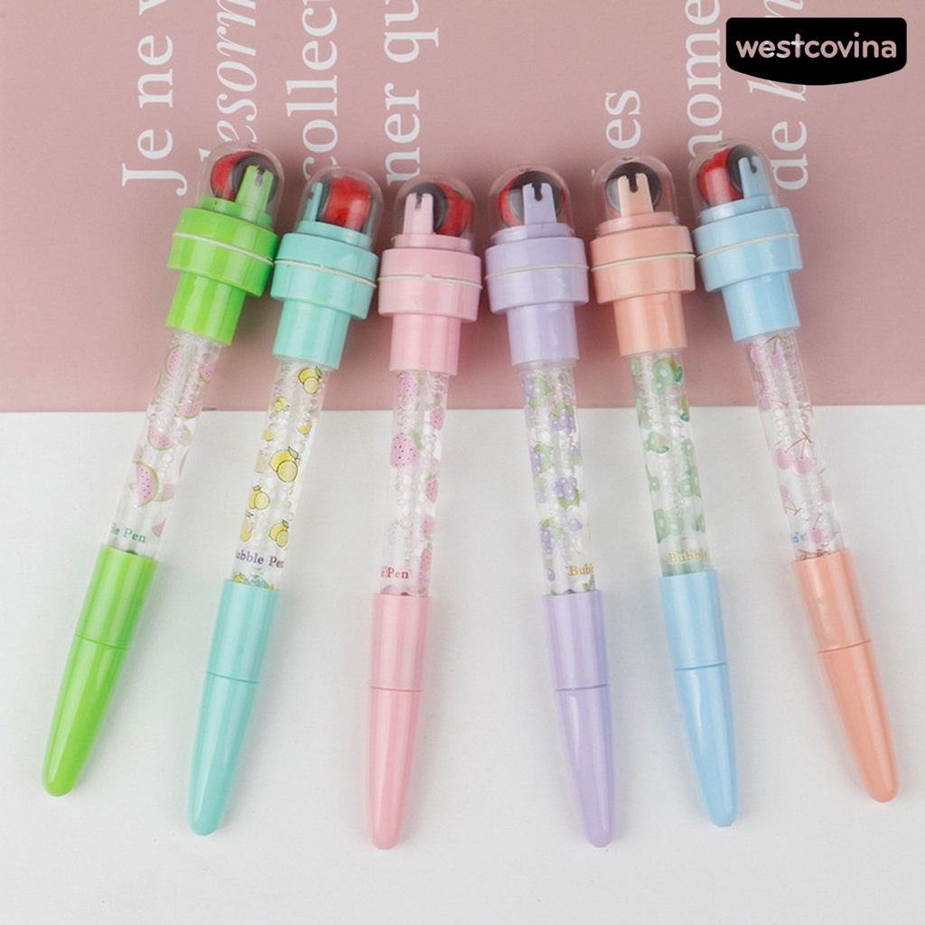 [COD]♪Bút Mực Gel Đa Năng 4 Trong 1 in Họa Tiết Trái Cây Hoạt Hình Dễ Thương