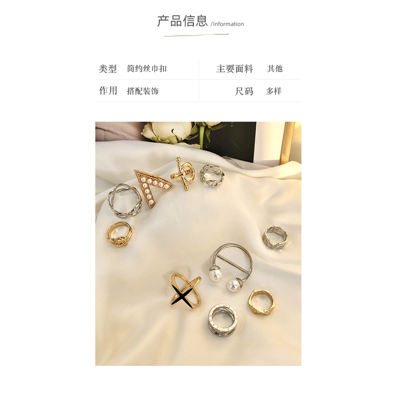 Khóa Cài Khăn Choàng Lụa Ba Vòng Dùng Trang Trí Khăn Choàng Cổ