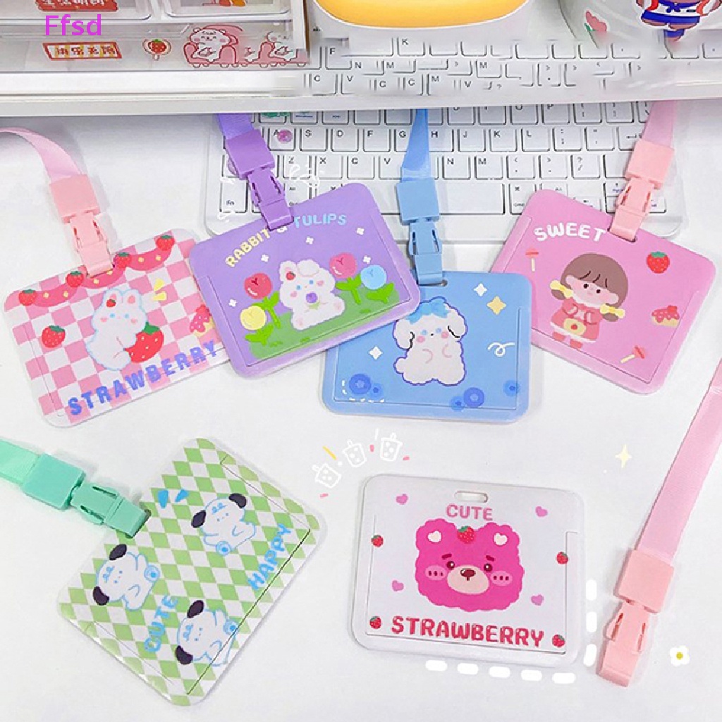 {Ffsd} Ví Đựng Thẻ Có Dây Đeo Huy Hiệu Hình Gấu Dễ Thương Cho Nữ * Hàng Bán Chạy