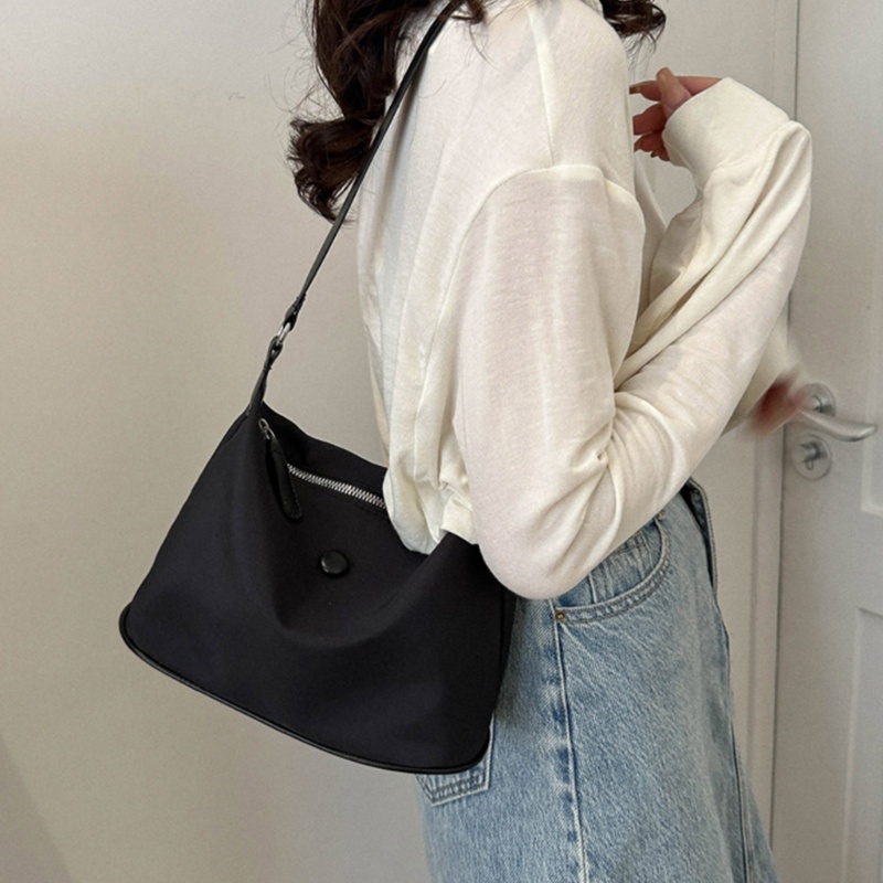 Túi Xách Vải Oxford Màu Trơn Phong Cách Boho Sang Trọng Cho Nữ