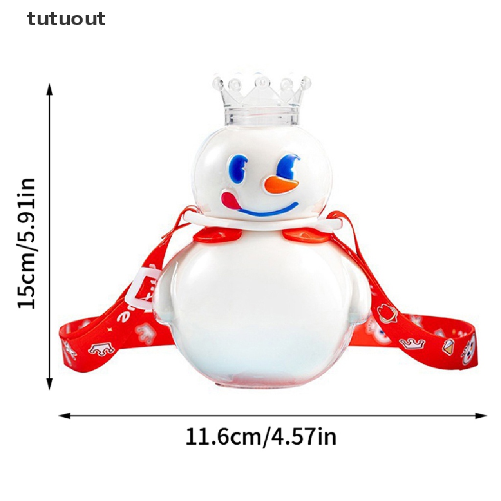 Bình Nước Có Ống Hút Họa Tiết Người Tuyết Hoạt Hình Dễ Thương