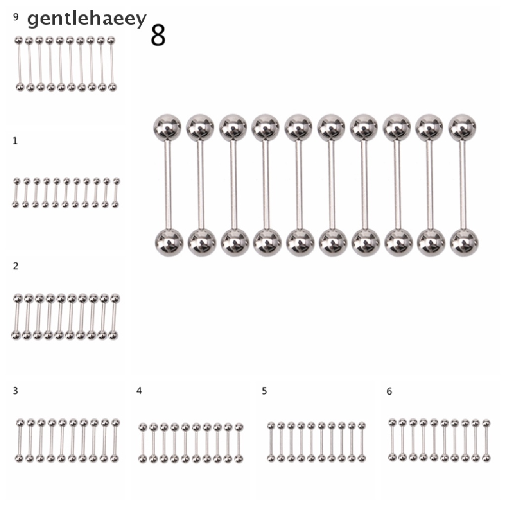 Set 10 Khuyên Rốn / Lưỡi / Rốn Bằng Thép Không Gỉ