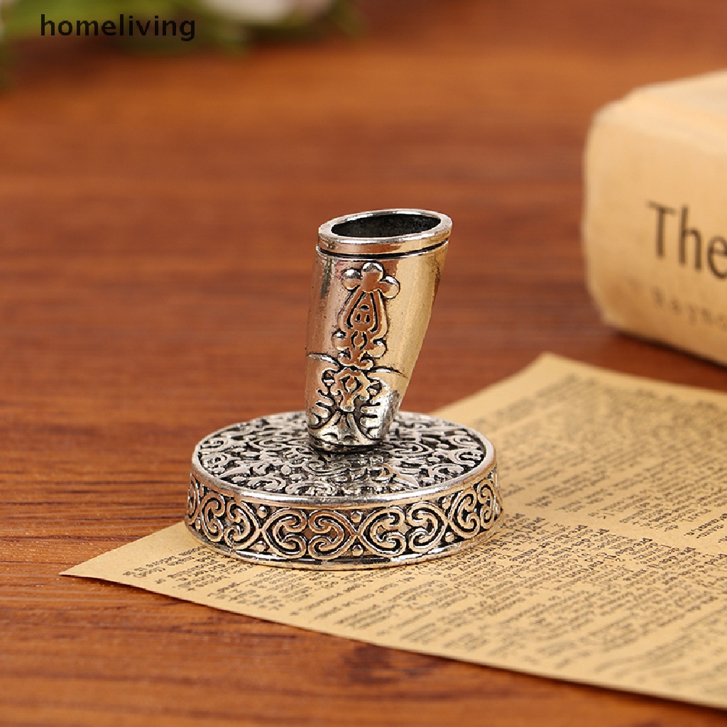 Giá Đỡ Bút Bằng Kim Loại Hình Tròn Đính Lông Vũ Phong Cách Vintage