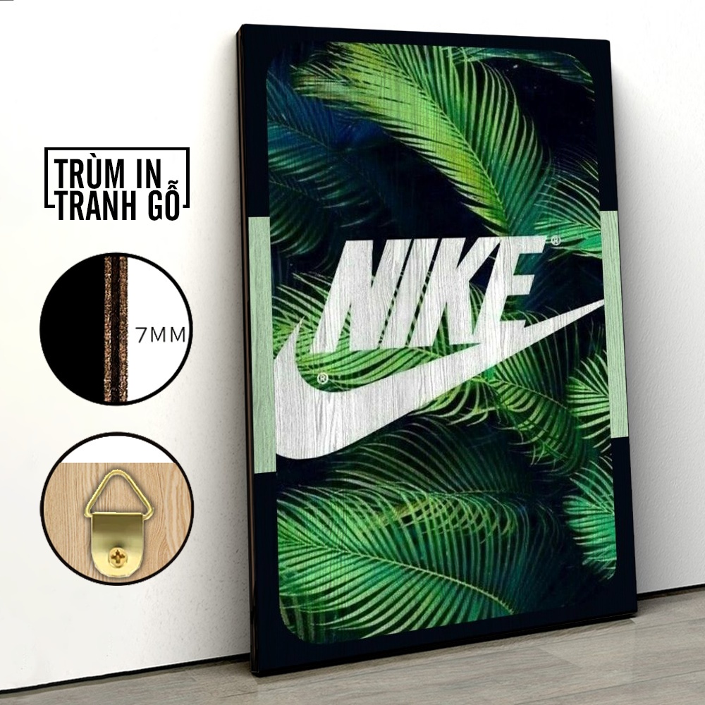 Tranh in gỗ trang trí nội thất Nike Lá Cây decor phòng ngủ phòng khách văn phòng