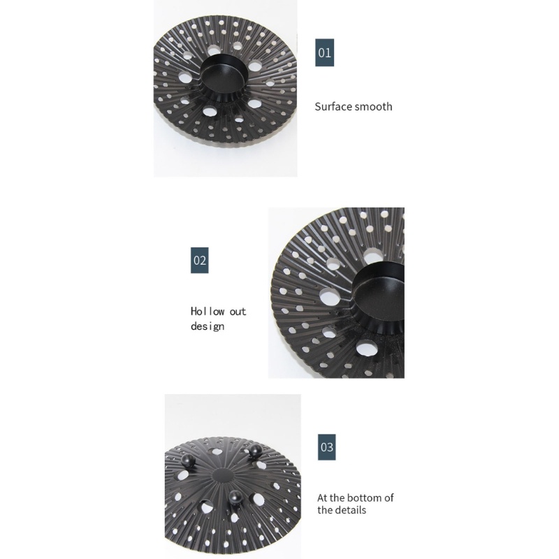 Giá Đỡ Đèn Cầy Bằng Kim Loại Hình Tròn Thiết Kế Đục Lỗ Độc Đáo Trang Trí