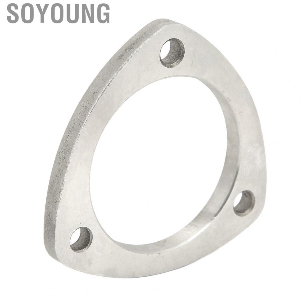 Soyoung 3 Bolt Exhaust Flange  Adapter Rustproof 3in Universal Steel Alloy for Header
