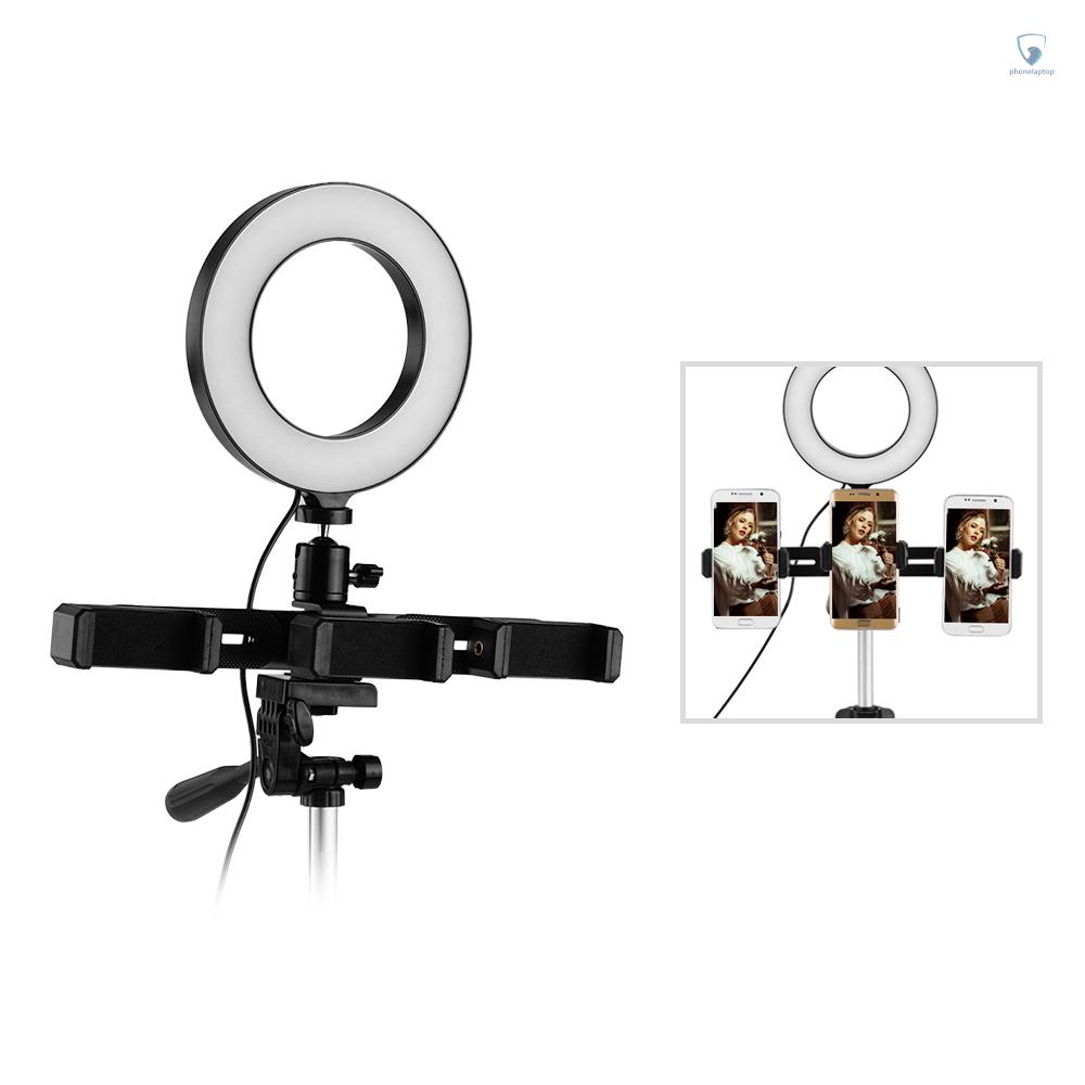 Vòng Đèn Led USB Ba Màu 6.3inch / 16cm 2700K ~ 6500K Có Thể Điều Chỉnh Độ Sáng Giá Đỡ Ba Chân Di Động 65cm + Giá Đỡ Ba Chân Để Bàn BT + Điều Khiển Từ Xa Chiều Cao 65cm