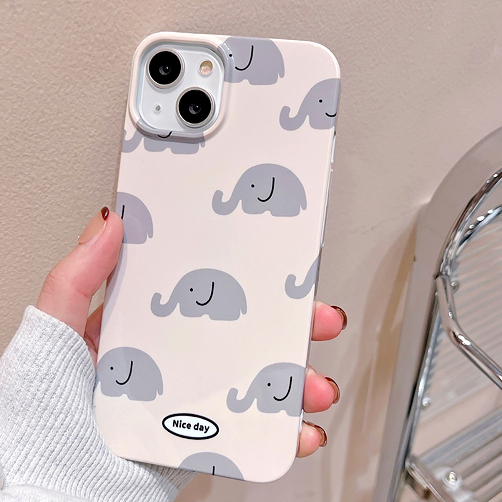 Ốp Điện Thoại TPU Mềm Chống Trầy Xước / Bụi Bẩn Có Giá Đỡ Hình Chú Voi Xám Dễ Thương Cho IPhone 11 12 13 14 Pro Max