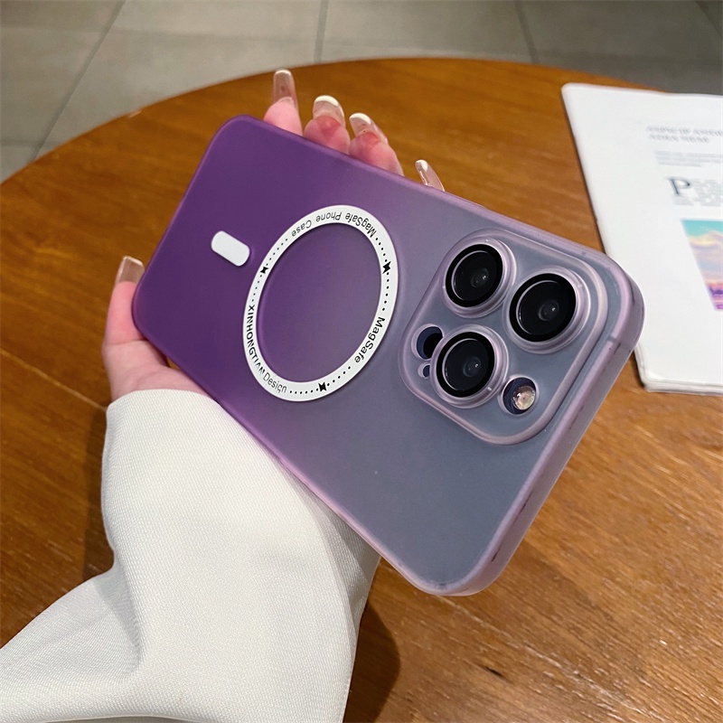 Ốp Điện Thoại Silicon Cứng Siêu Mỏng Màu Gradient Cho iphone 14 13 12 11 Pro Max 14 Plus