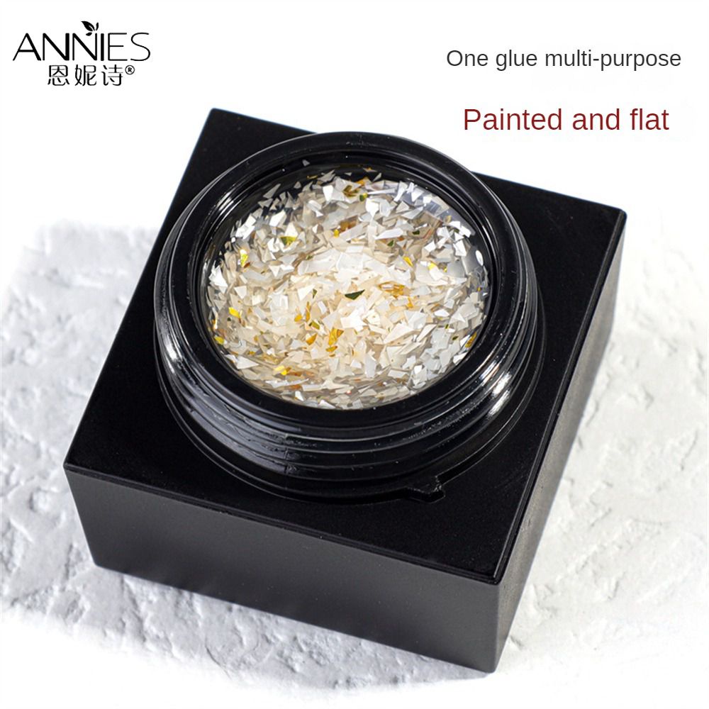 Gel sơn móng tay ANNIES hiệu ứng lát vỏ sa thạch màu trắng lấp lánh thời trang đa năng 22g