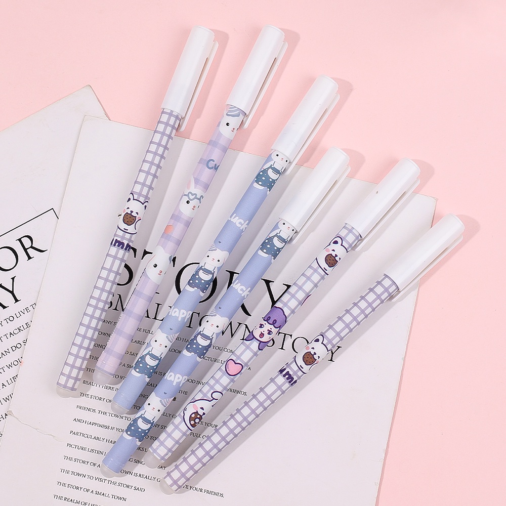 Bút Mực Gel Hai Đầu Ngòi 0.5mm In Họa Tiết Hoạt Hình Dễ Thương