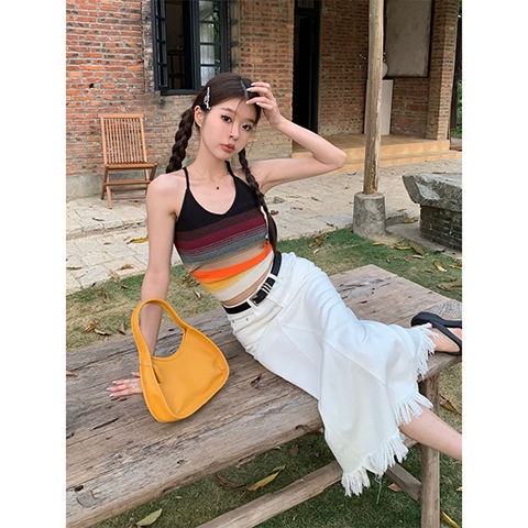 Chân Váy Jeans Dài Lưng Cao Thời Trang Hàn Cho Nữ