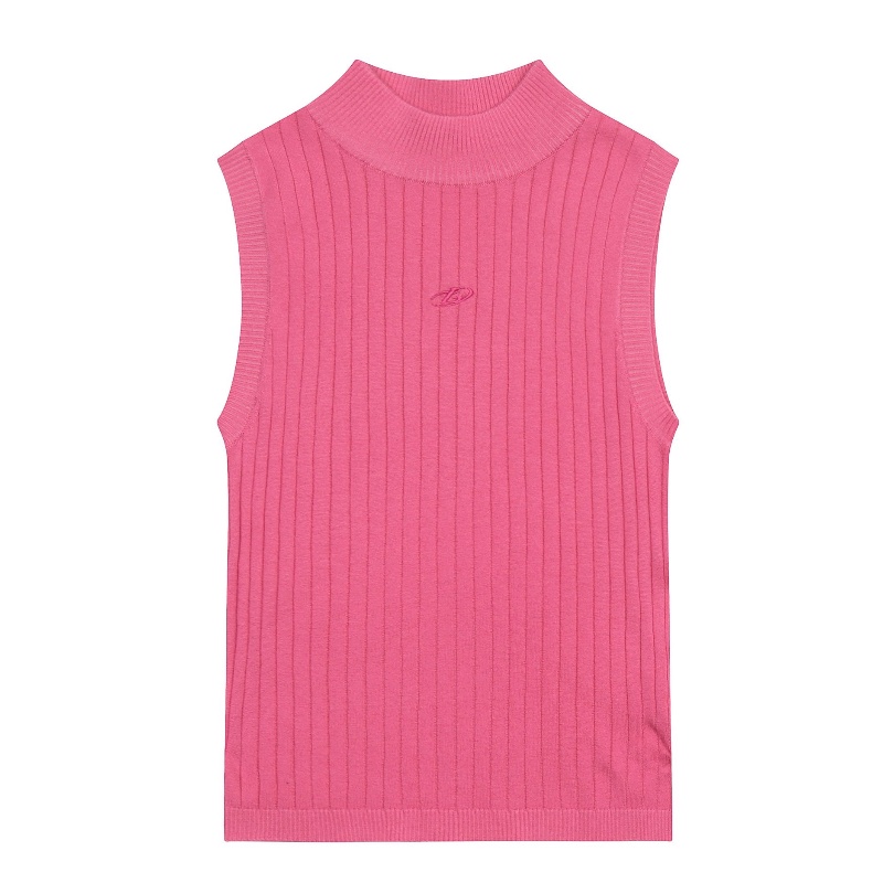 COZOK Áo Không Tay Cổ Cao Màu Sắc Đơn Giản Quyến Rũ Cho Nữ