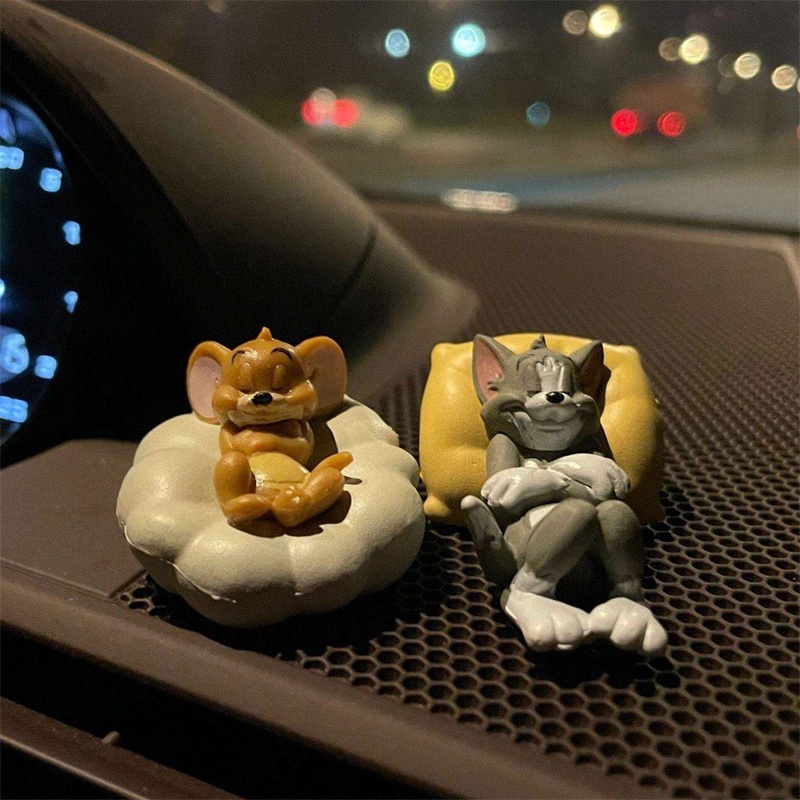 Bộ 5 Mô Hình Nhân Vật Hoạt Hình Tom and Jerry Đang Ngủ Dễ Thương Trang Trí Xe Hơi