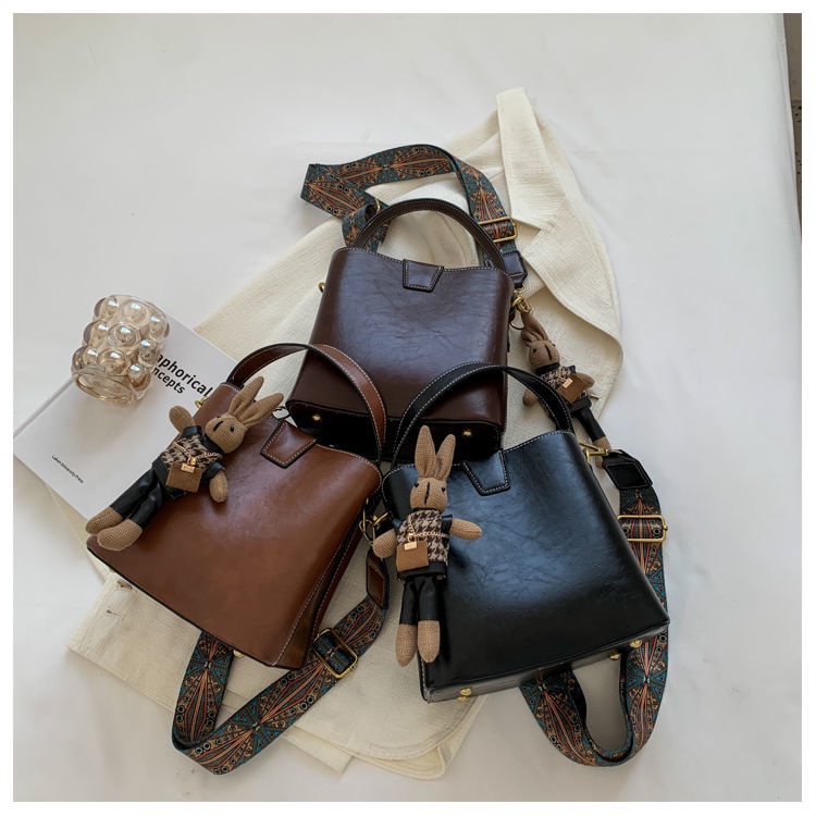 Túi Xách Bucket Cỡ Lớn Phong Cách Retro Thời Trang